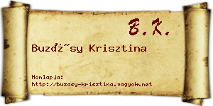 Buzásy Krisztina névjegykártya